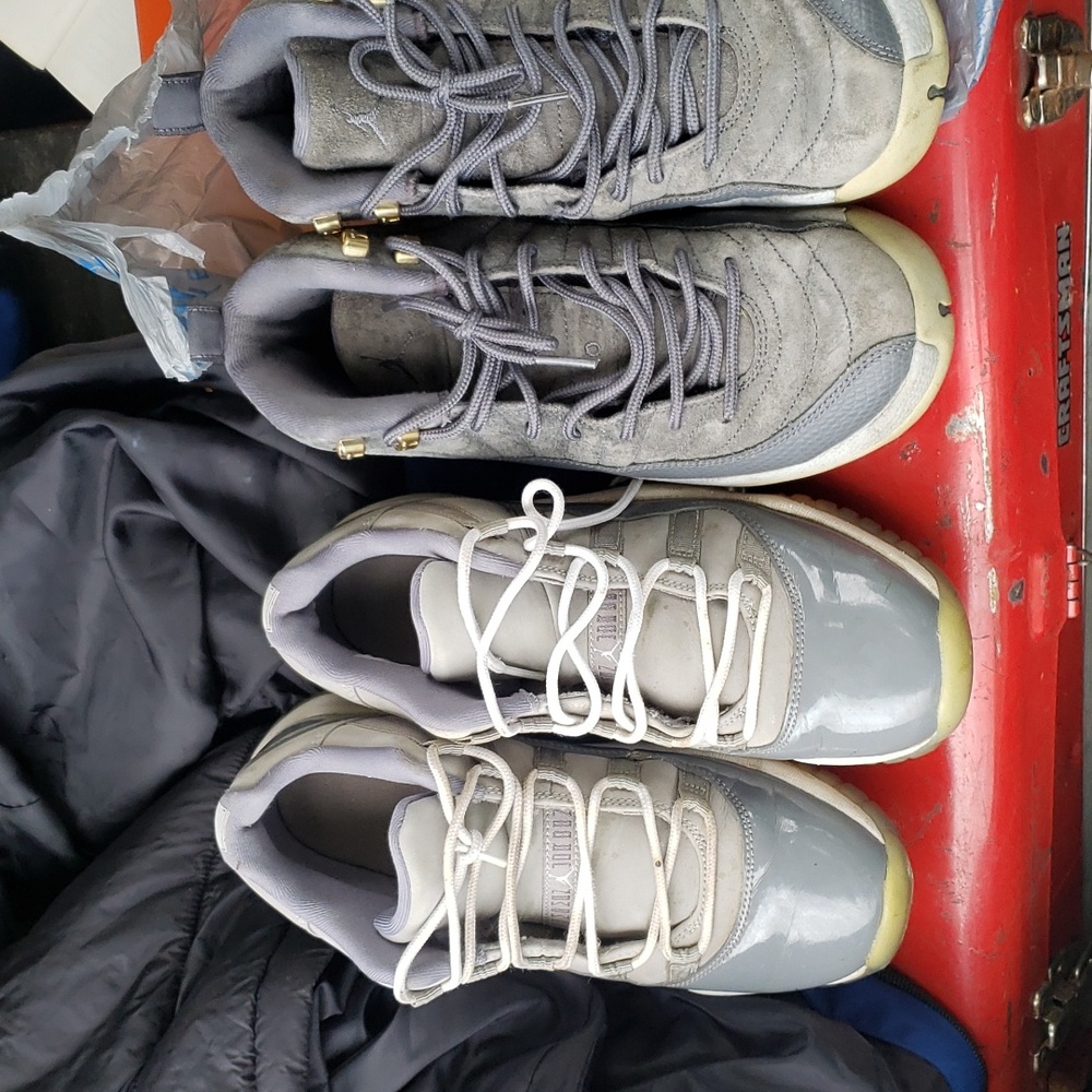 2 pairs of Jordan shoes 12retro & 11 low top 100% authentic women size 7